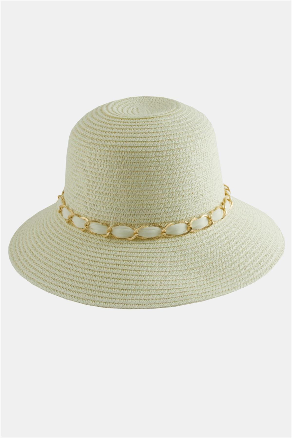 Fiyong Zincir Örgülü Hasır Şapka