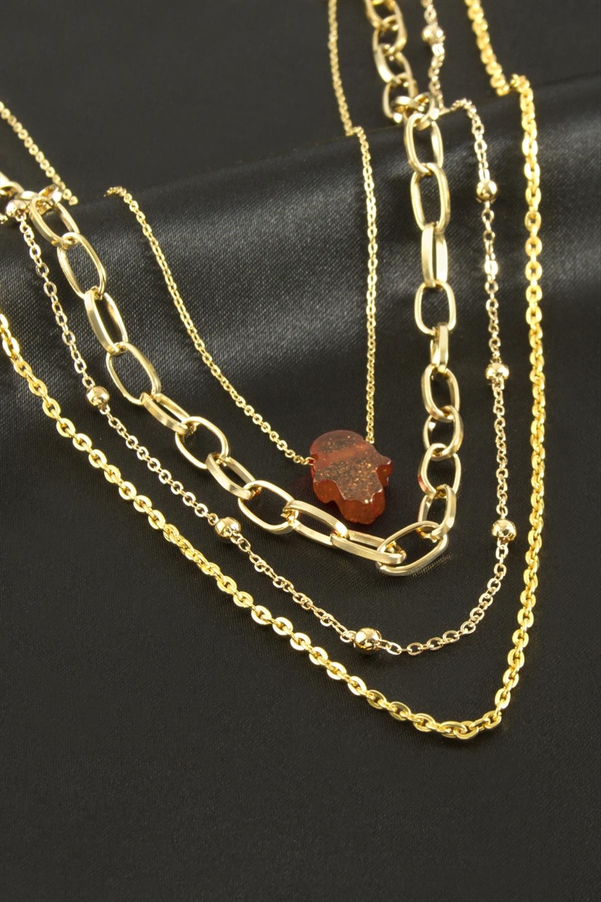 Ftm Ana Eli Dörtlü Kolye