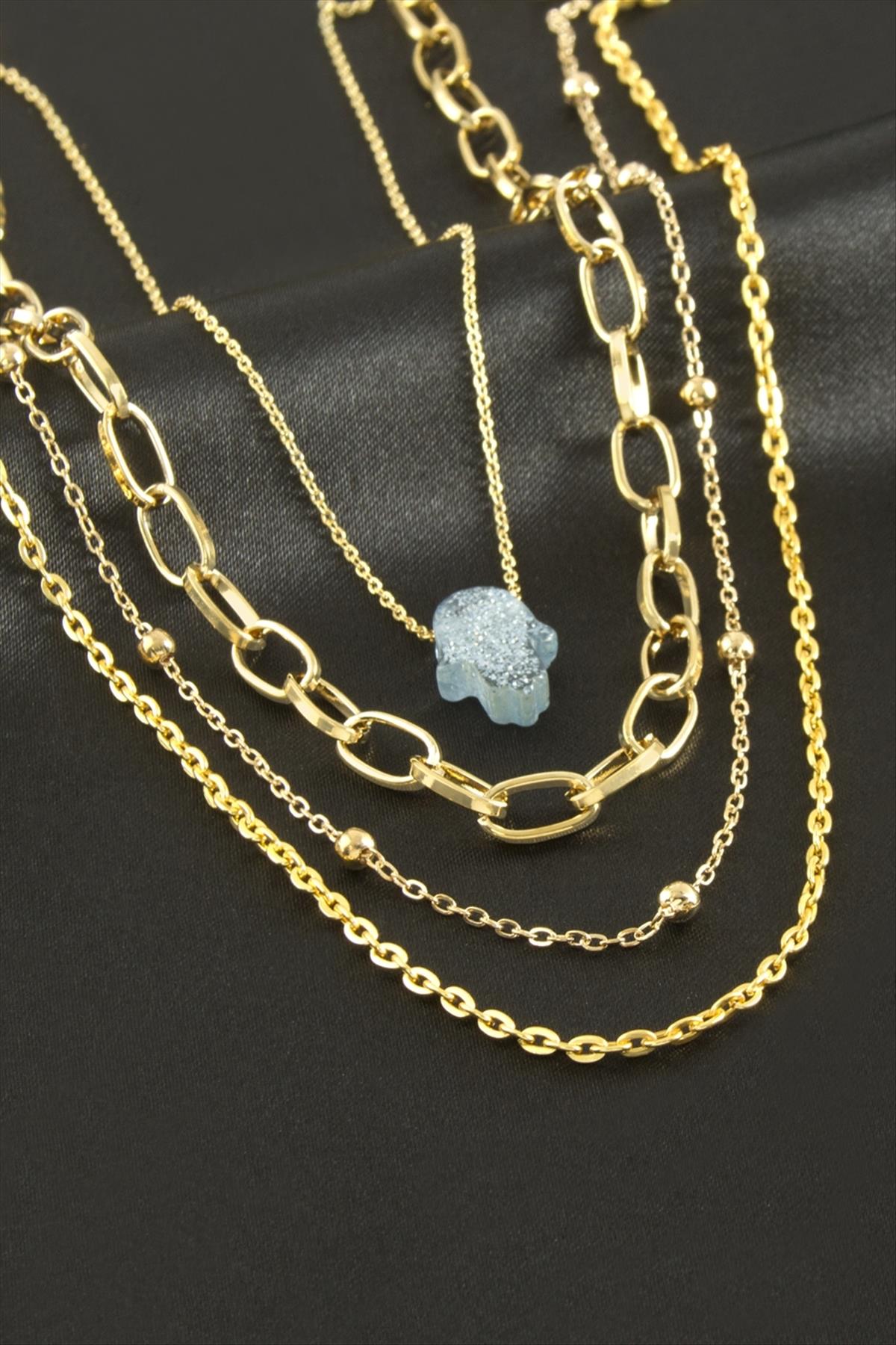 Ftm Ana Eli Dörtlü Kolye