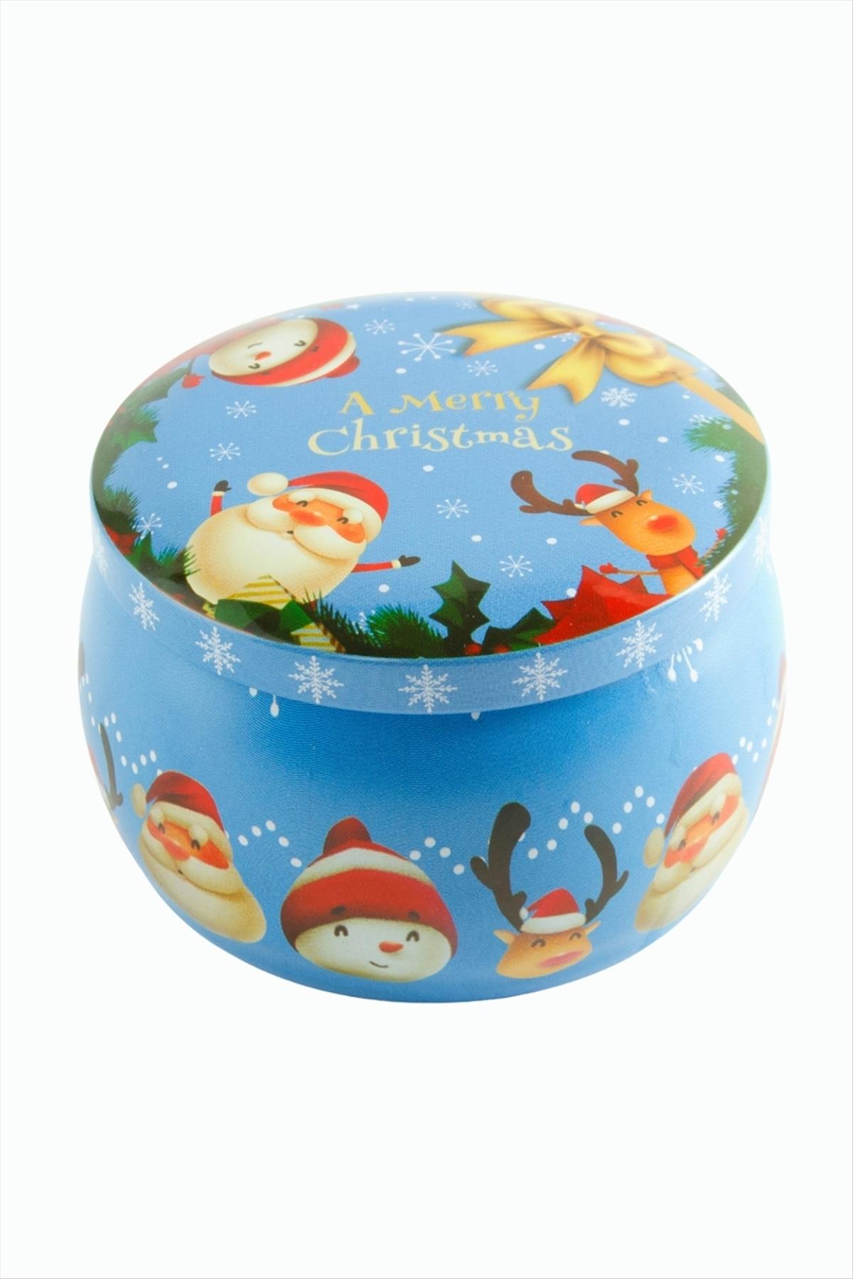 Geyik Noel Baba Yılbaşı Kapaklı Mum 8 cm