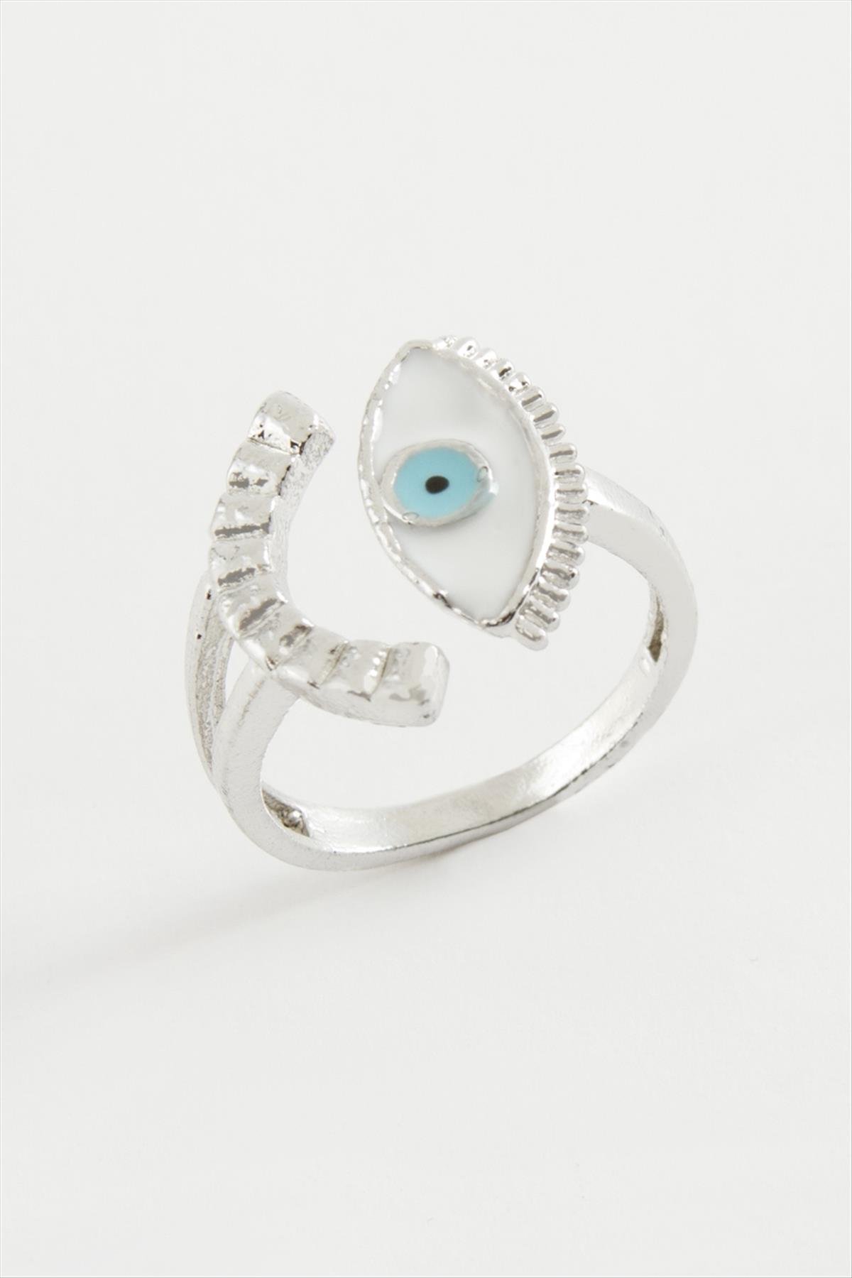 Göz Mineli Metal Yüzük