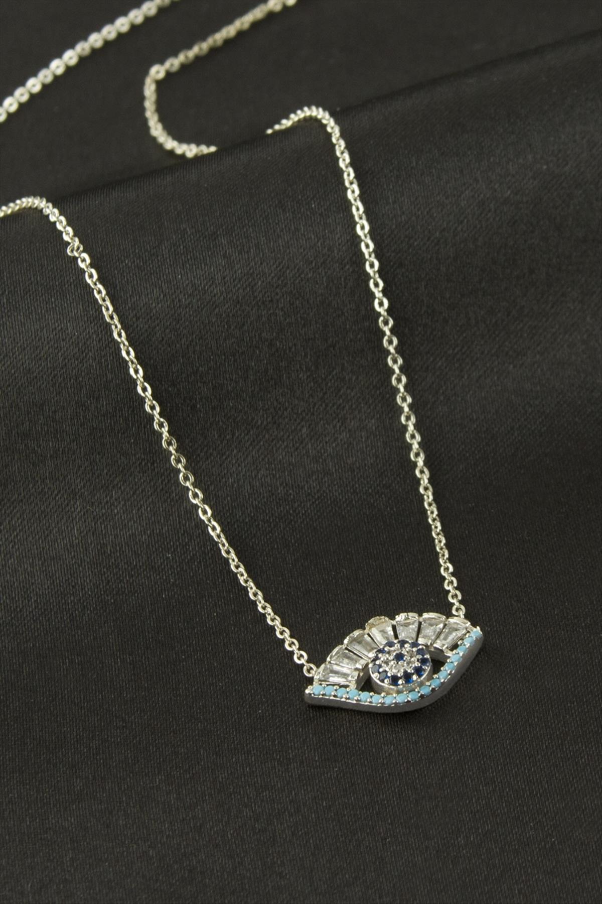 Göz Zirkon Taşlı Kolye