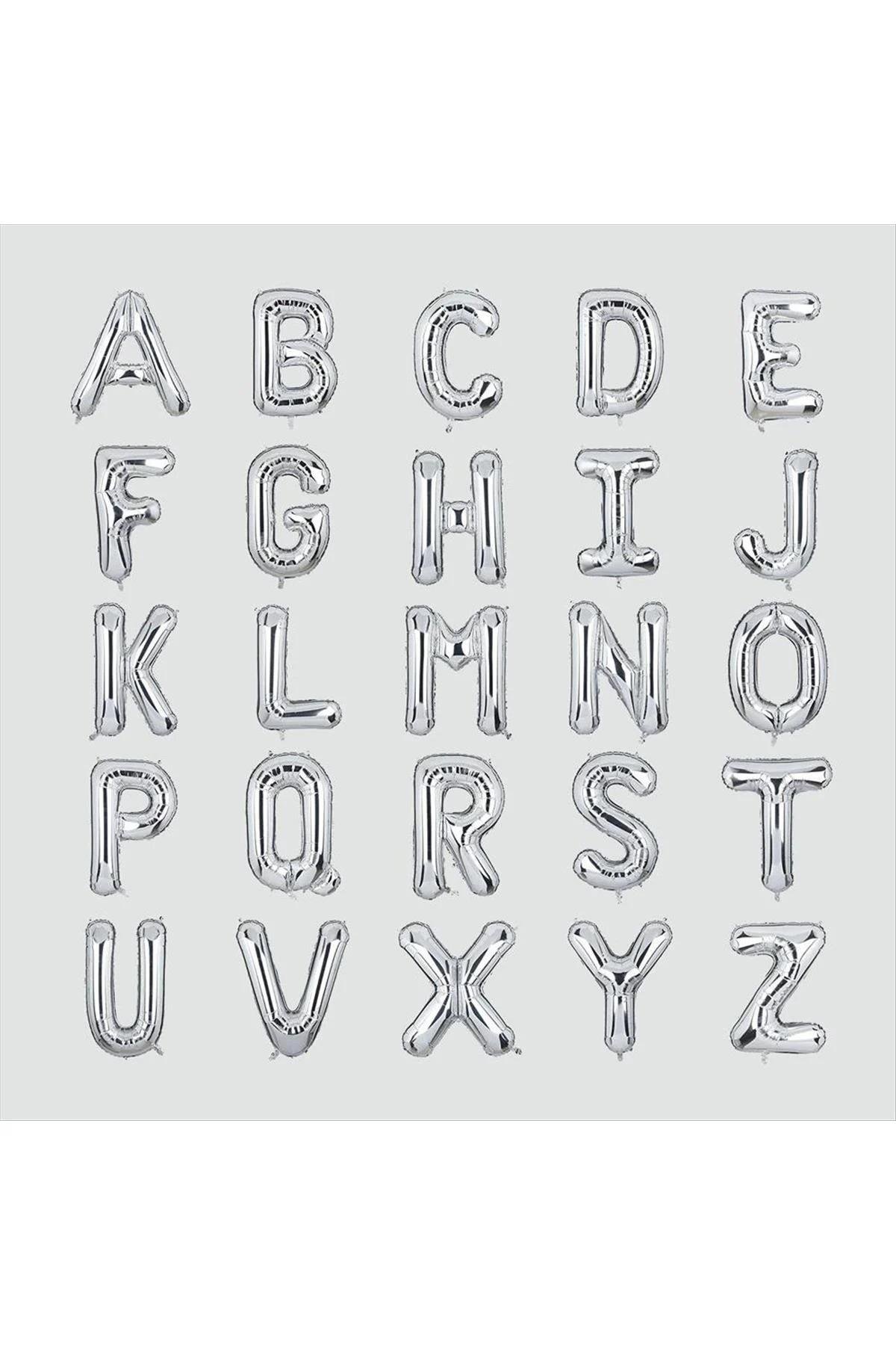 Gümüş Renkli 40*100 Harfli Folyo Balon
