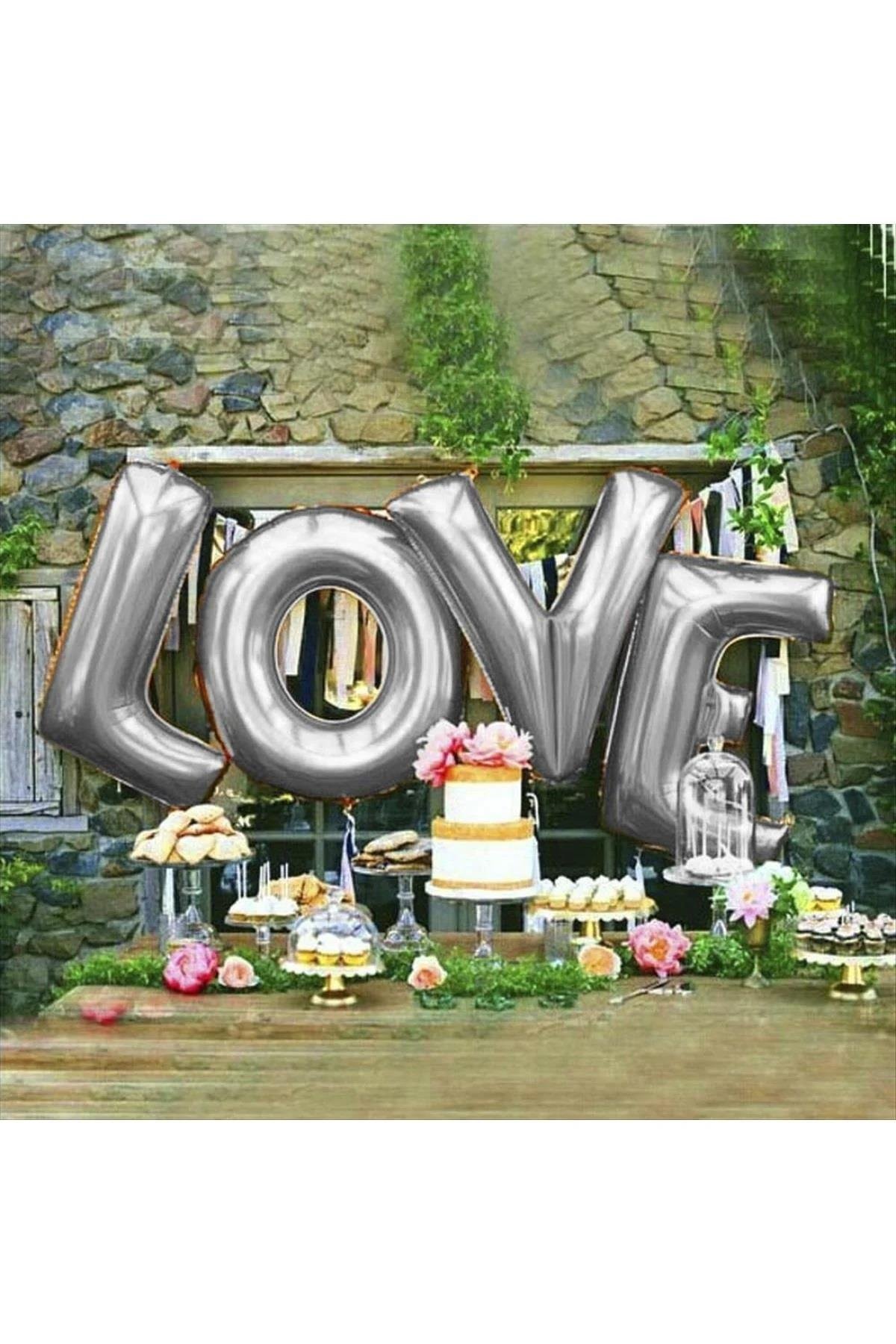 Gümüş Renkli 40*100 Harfli Folyo Balon