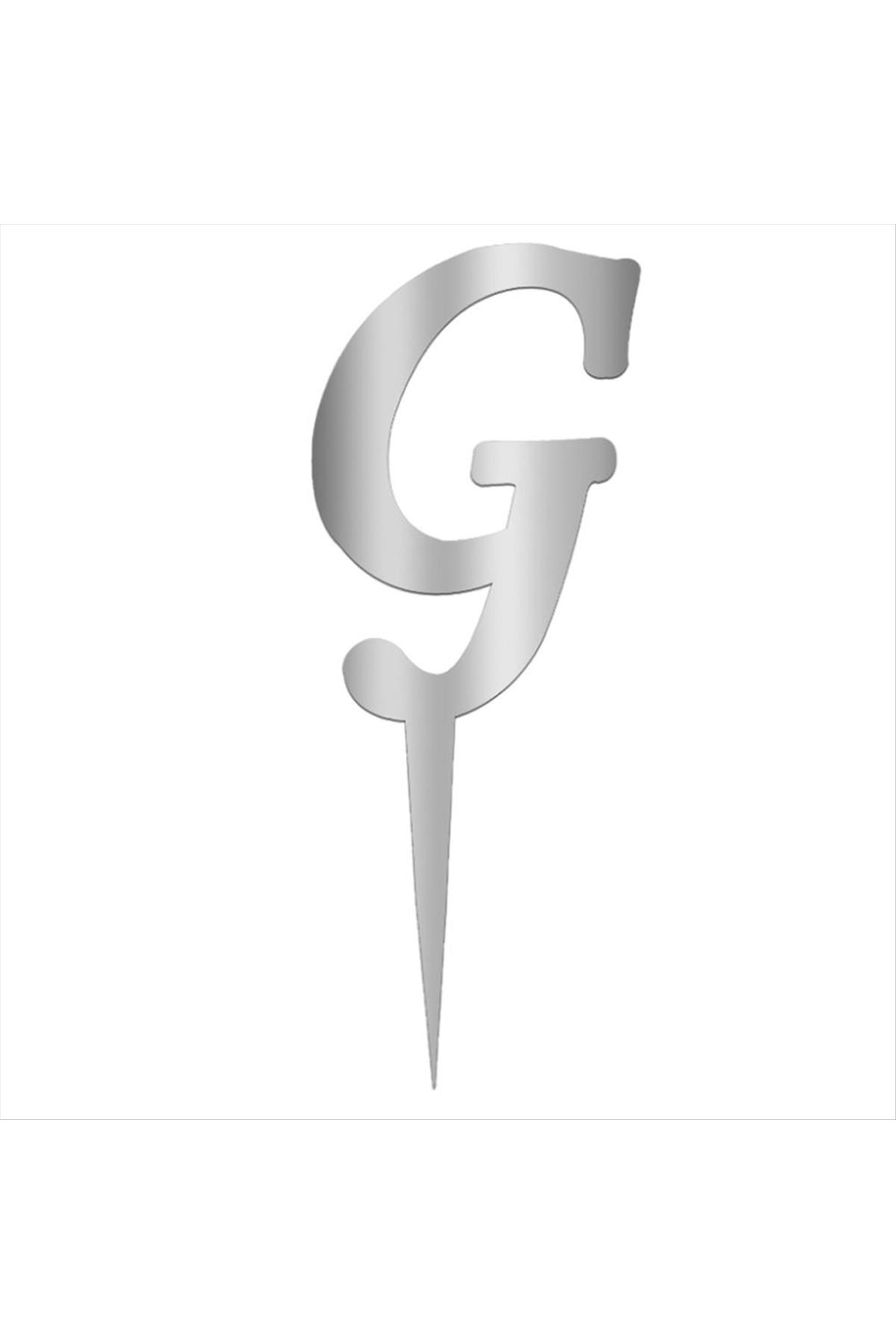 Gümüş Renkli Harf Pasta ve Kek Pleksi