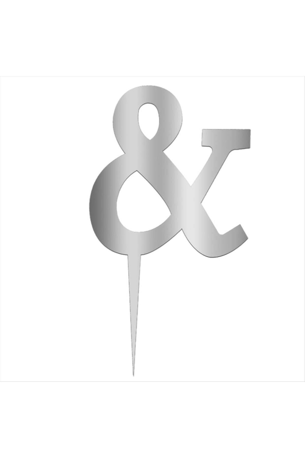 Gümüş Renkli Harf Pasta ve Kek Pleksi
