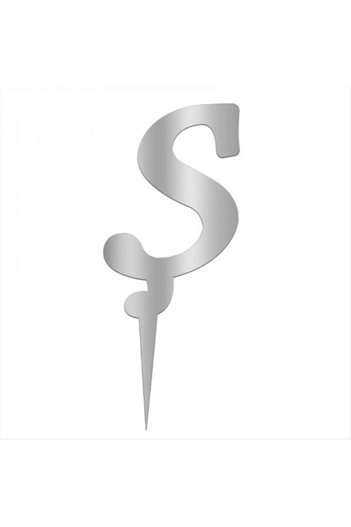 Gümüş Renkli Harf Pasta ve Kek Pleksi