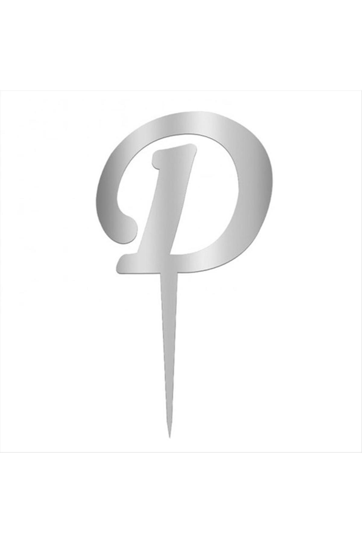 Gümüş Renkli Harf Pasta ve Kek Pleksi