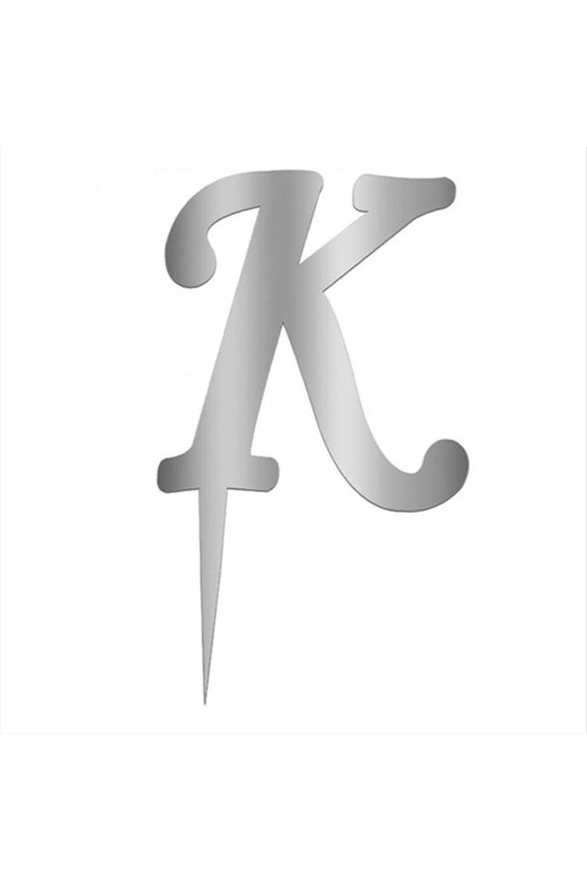 Gümüş Renkli Harf Pasta ve Kek Pleksi