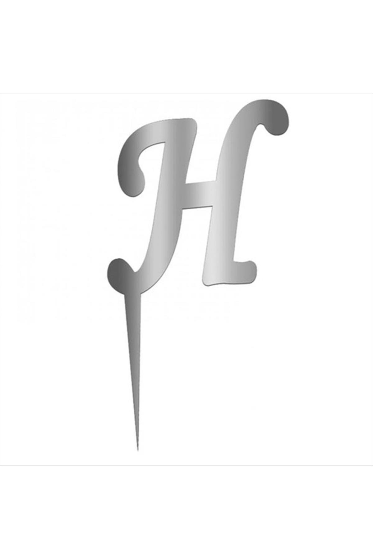 Gümüş Renkli Harf Pasta ve Kek Pleksi