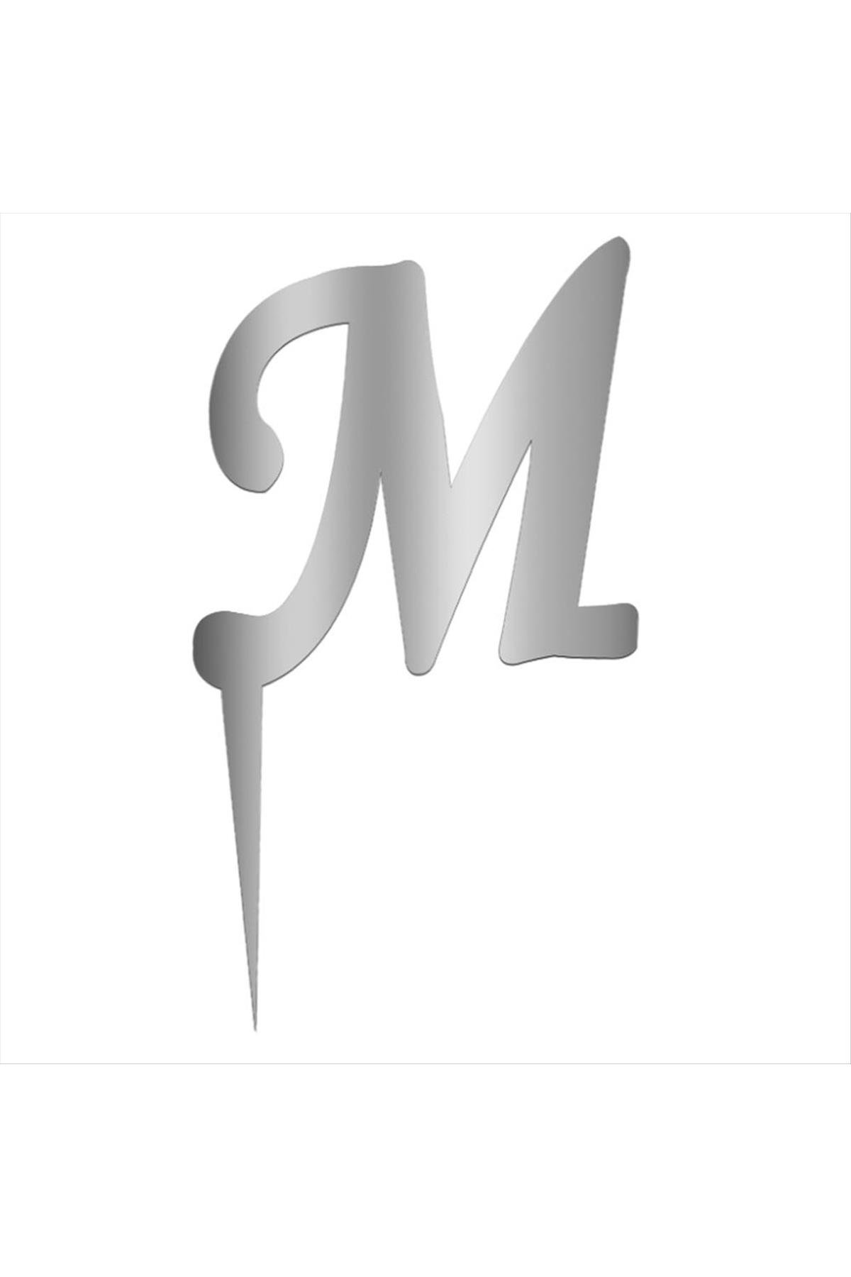 Gümüş Renkli Harf Pasta ve Kek Pleksi