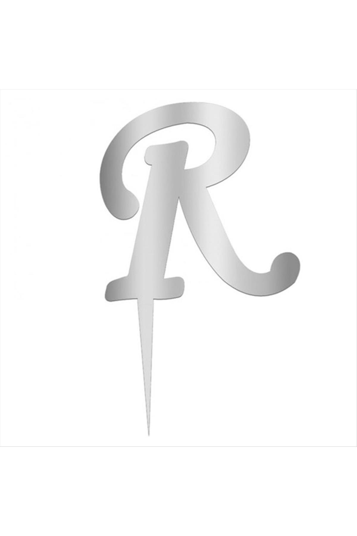 Gümüş Renkli Harf Pasta ve Kek Pleksi