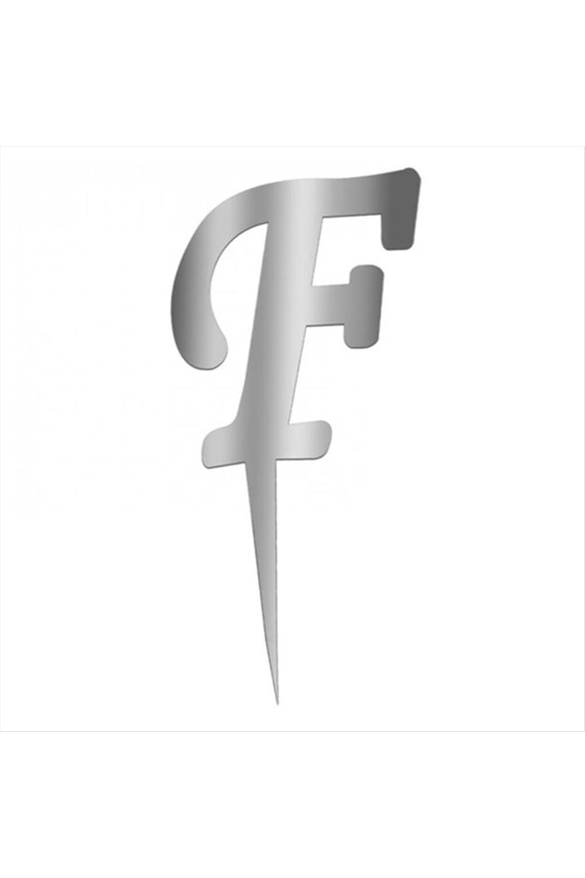 Gümüş Renkli Harf Pasta ve Kek Pleksi