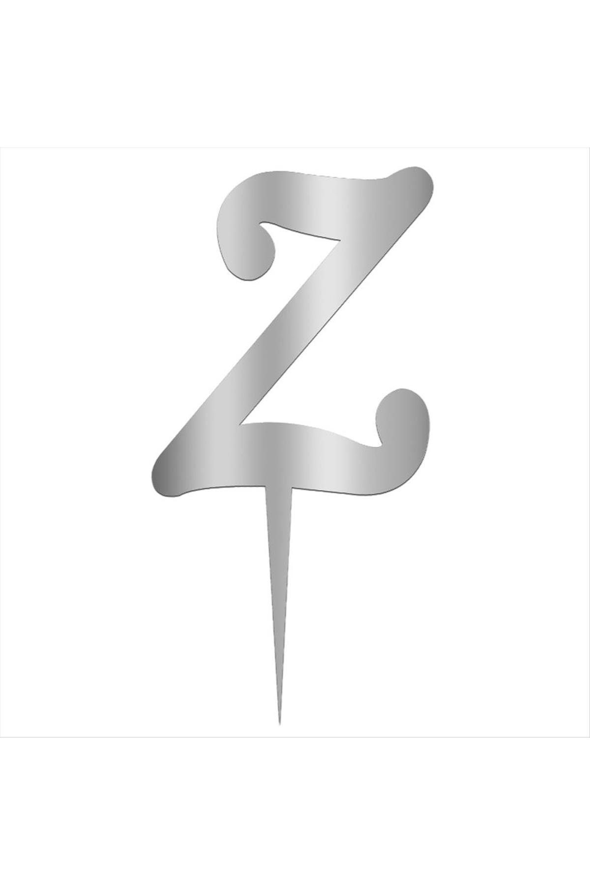 Gümüş Renkli Harf Pasta ve Kek Pleksi