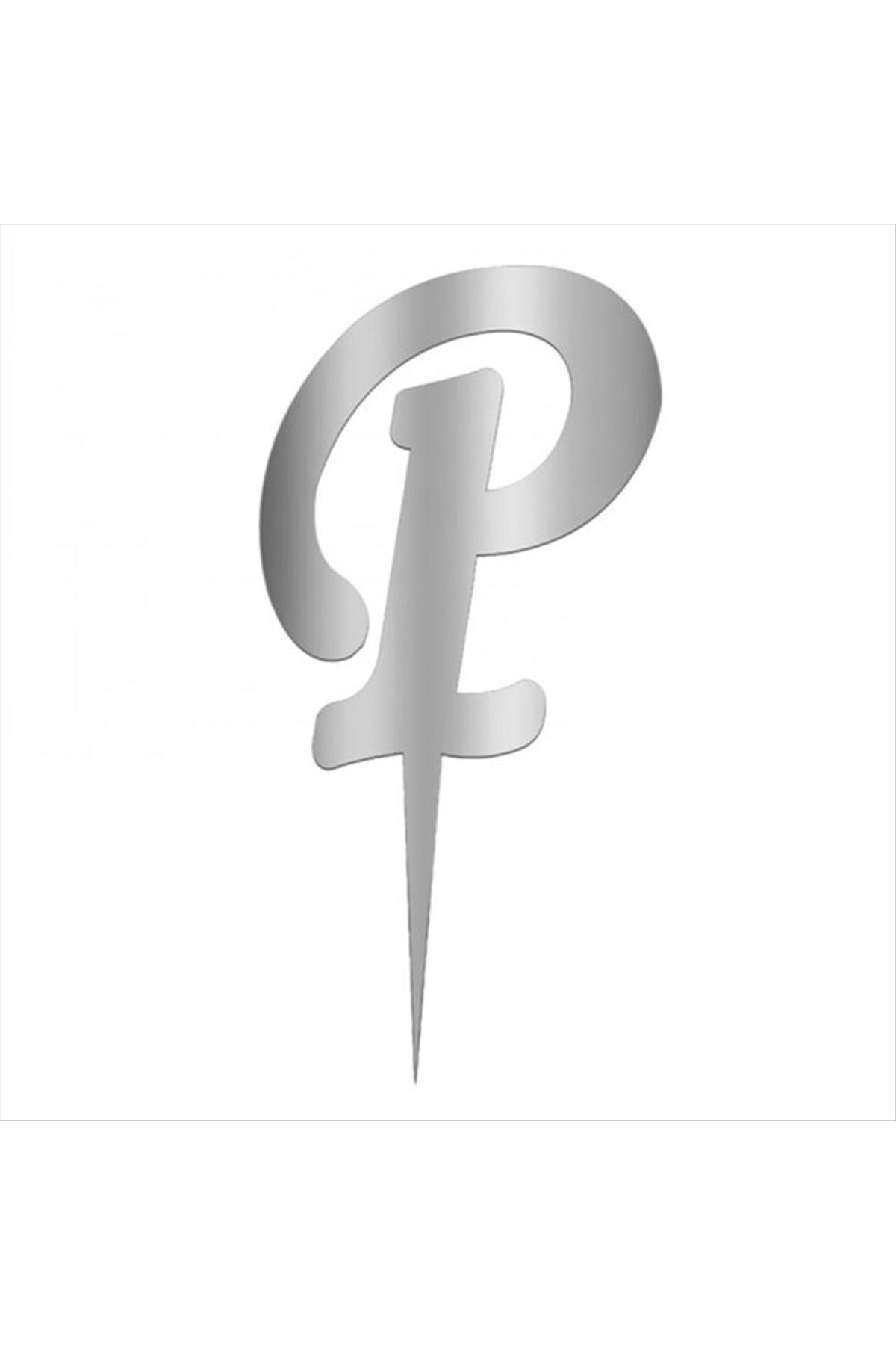 Gümüş Renkli Harf Pasta ve Kek Pleksi