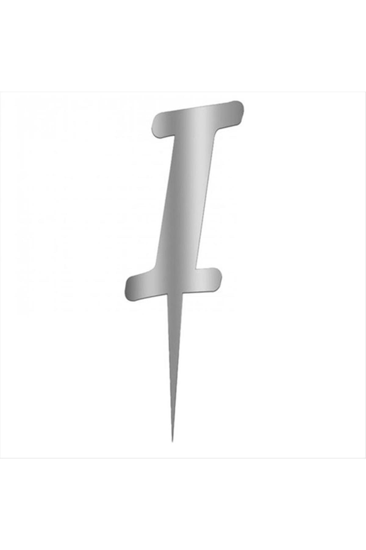 Gümüş Renkli Harf Pasta ve Kek Pleksi