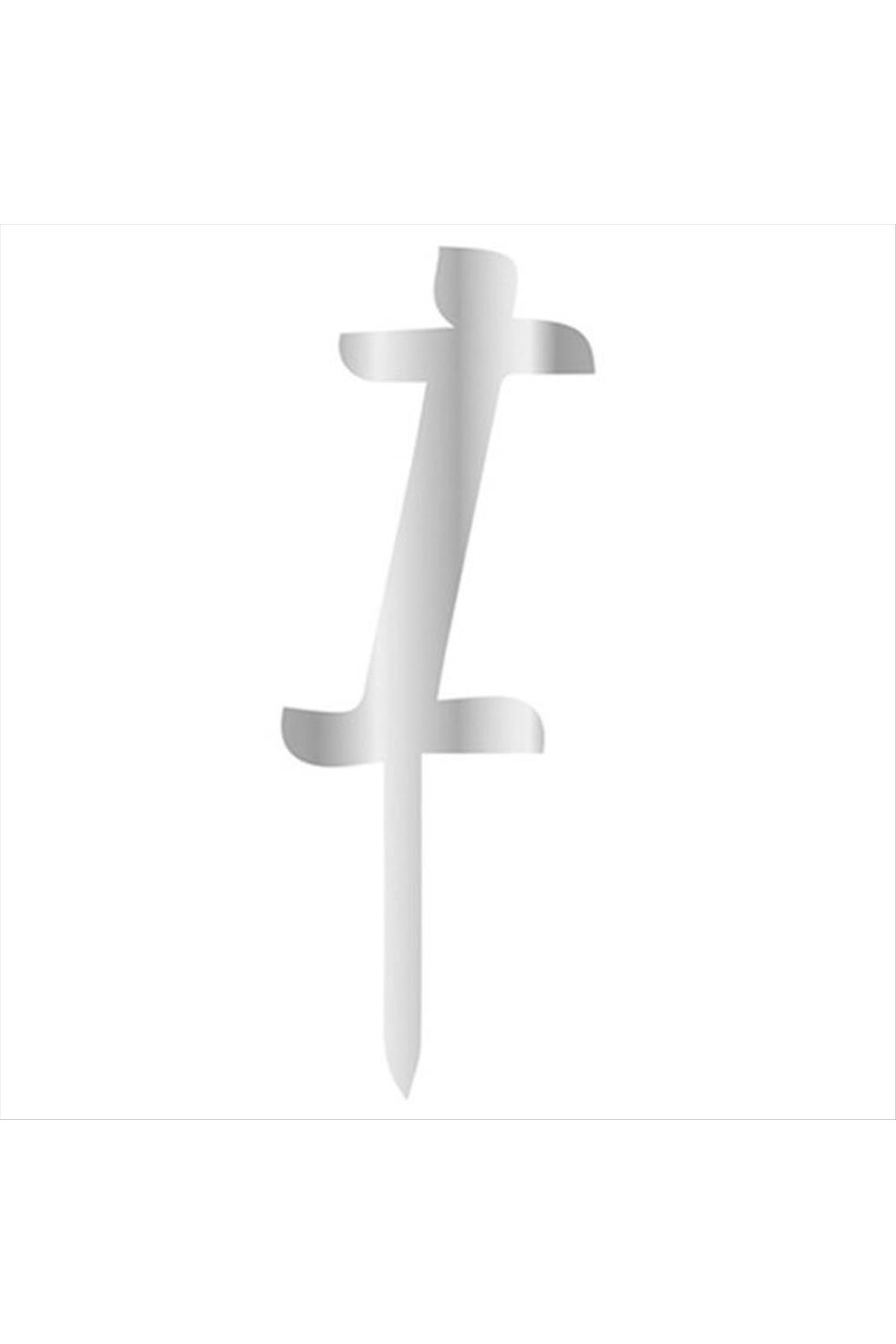 Gümüş Renkli Harf Pasta ve Kek Pleksi