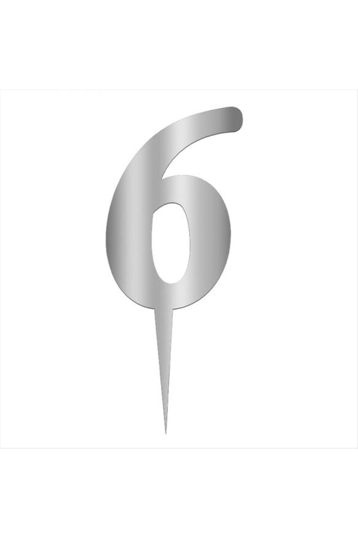 Gümüş Renkli Rakam Pasta ve Kek Pleksi