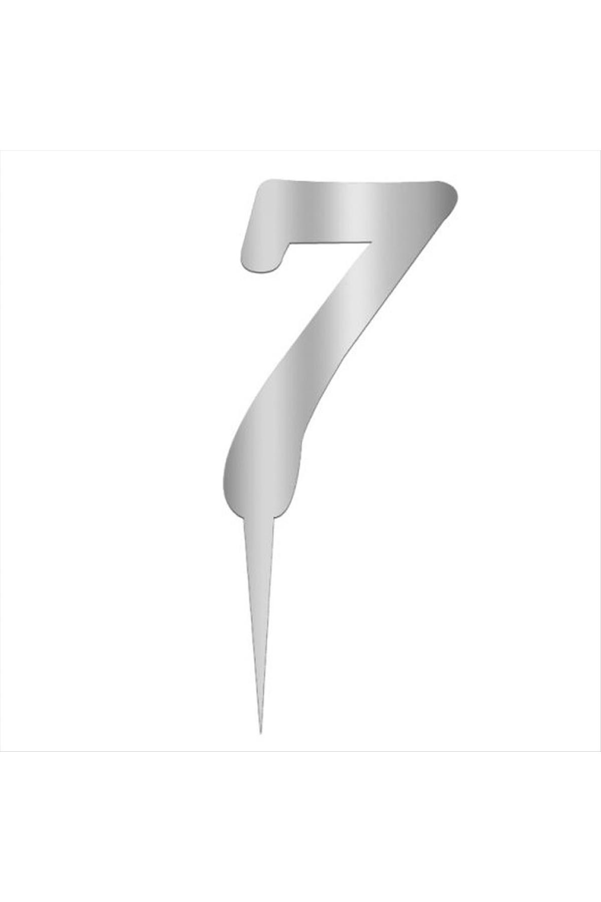 Gümüş Renkli Rakam Pasta ve Kek Pleksi