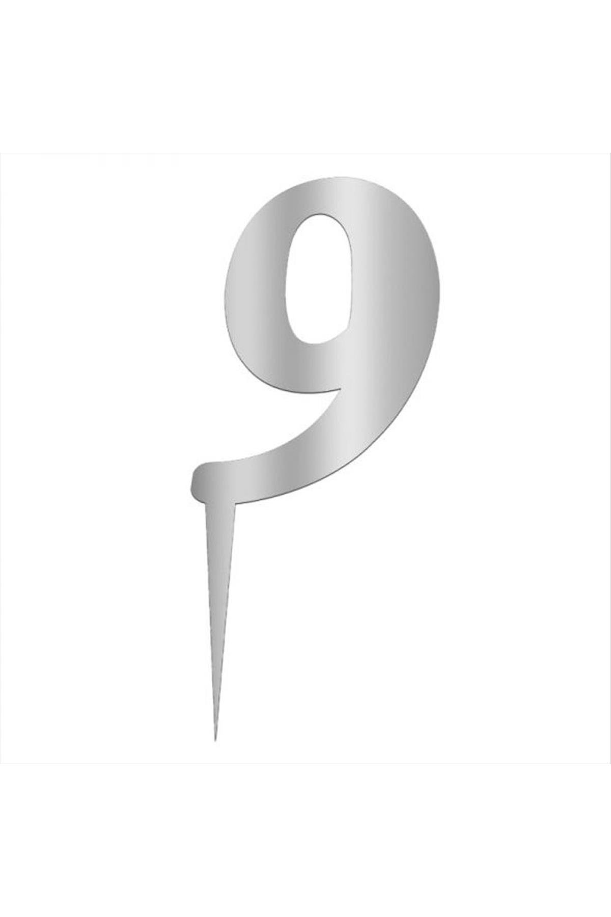 Gümüş Renkli Rakam Pasta ve Kek Pleksi