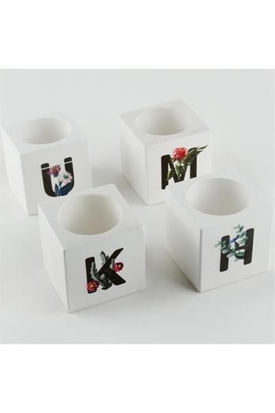 Harf Figürlü Kaktüs Sukulent Saksısı