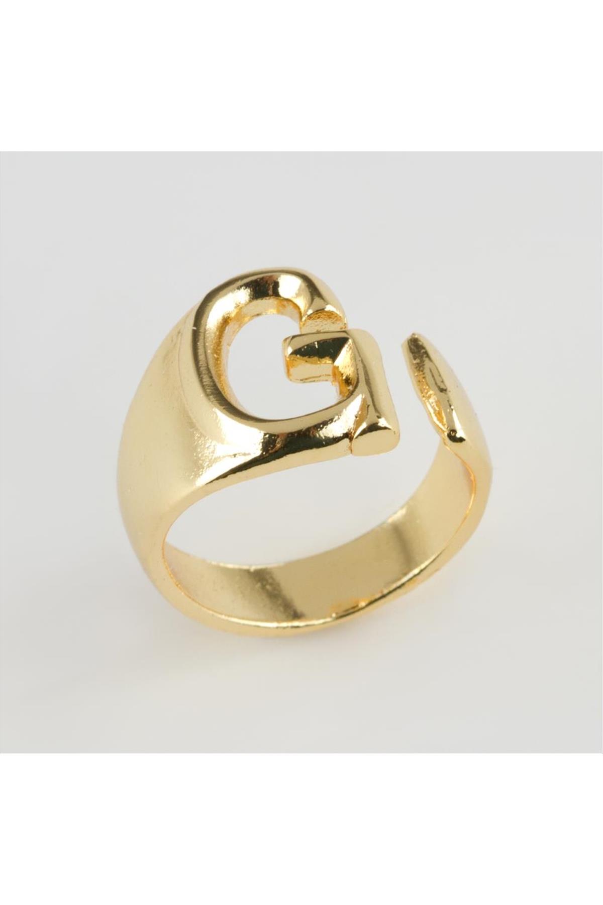Harfli Lüx Metal Yüzük