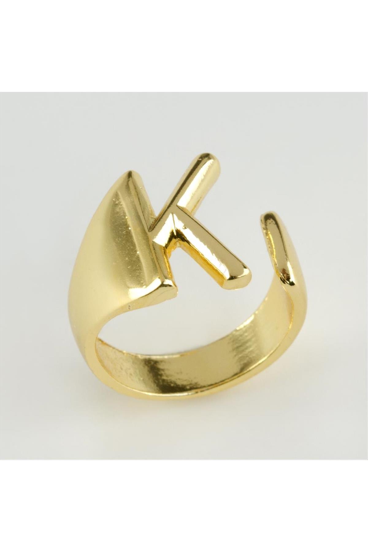 Harfli Lüx Metal Yüzük