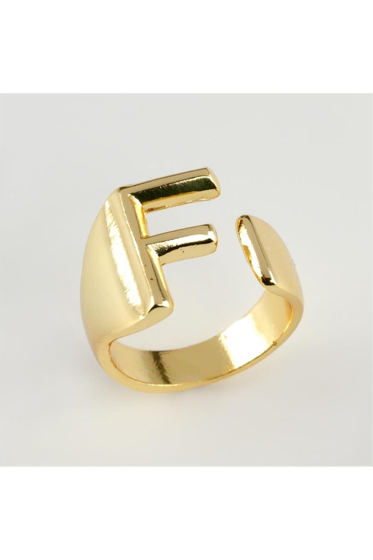 Harfli Lüx Metal Yüzük