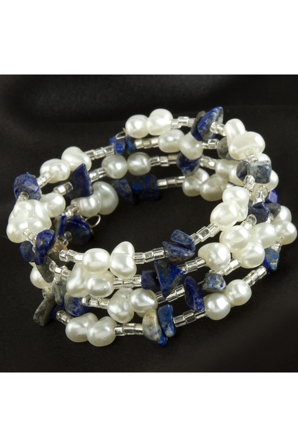 Helezon Kırık Doğaltaş İnci Trend Bileklik