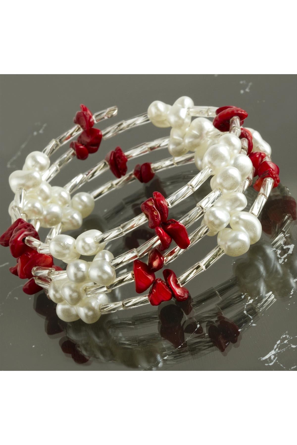 Helezon Kırık Doğaltaş İnci Trend Bileklik