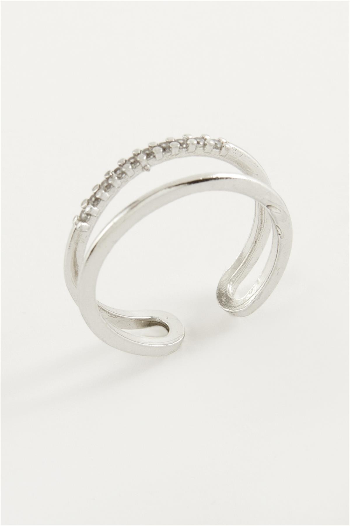 İkili Zirkon Taşlı Yüzük