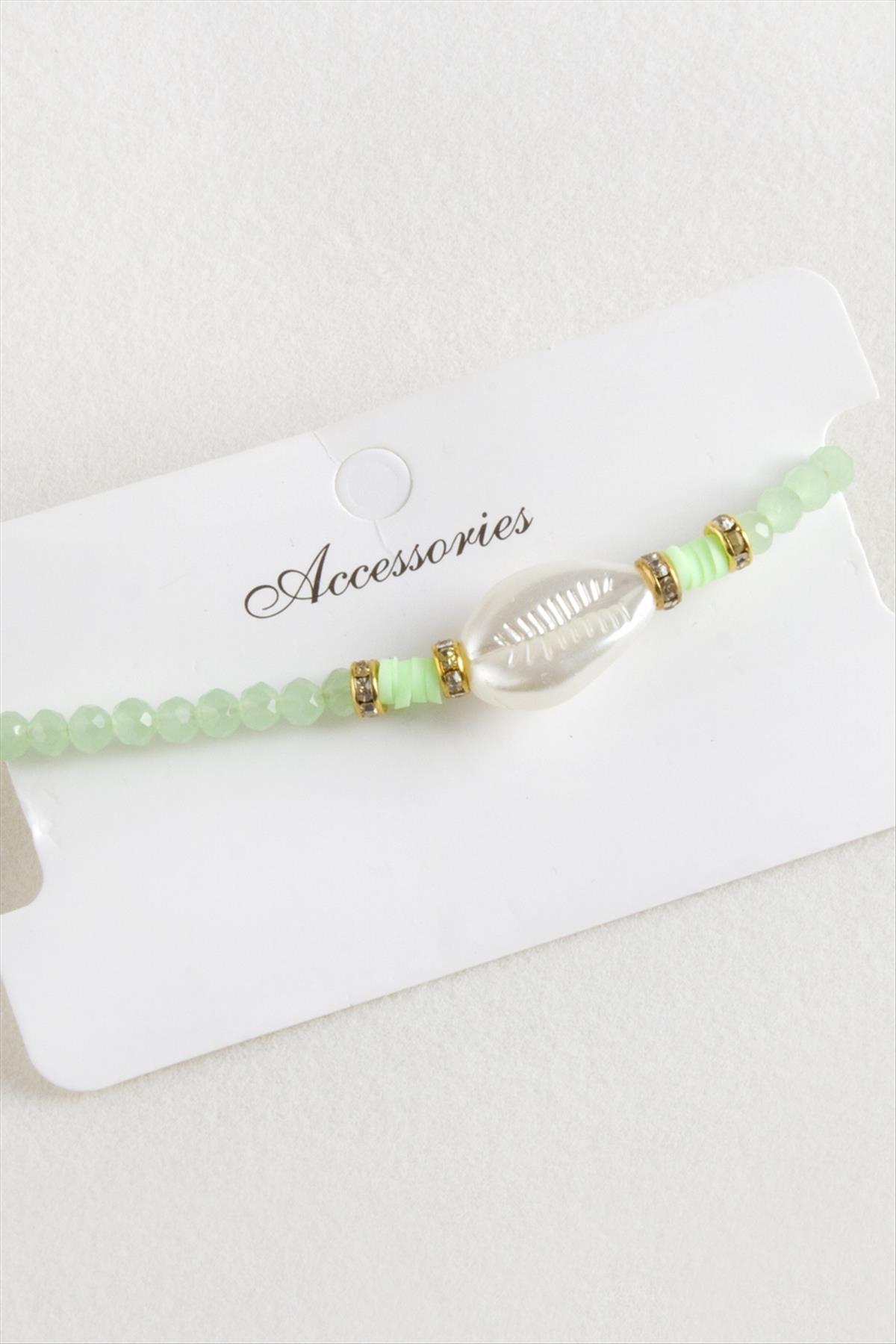 İnci Fimo Boncuk Kristal Makrome İp Bileklik