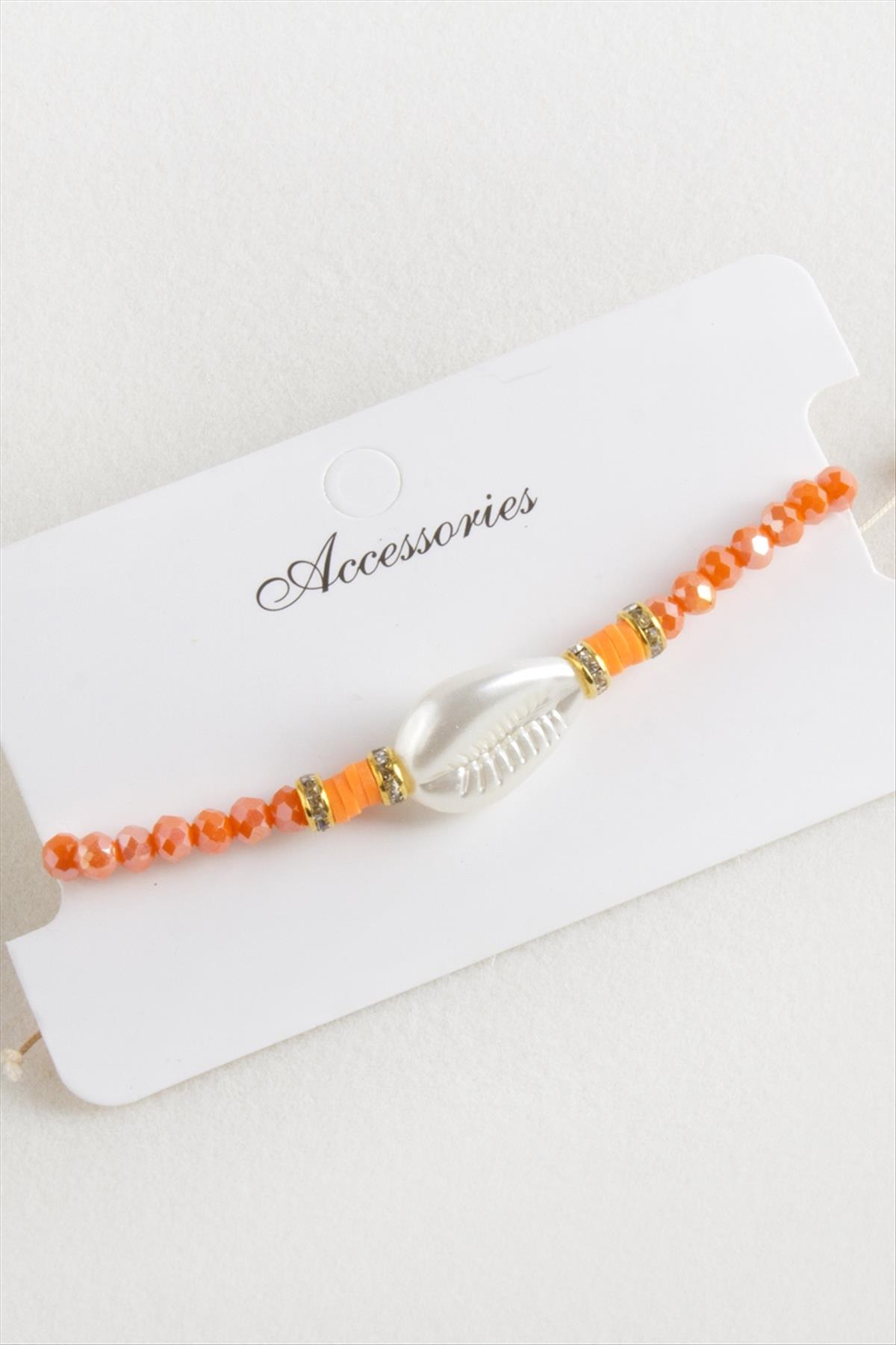 İnci Fimo Boncuk Kristal Makrome İp Bileklik