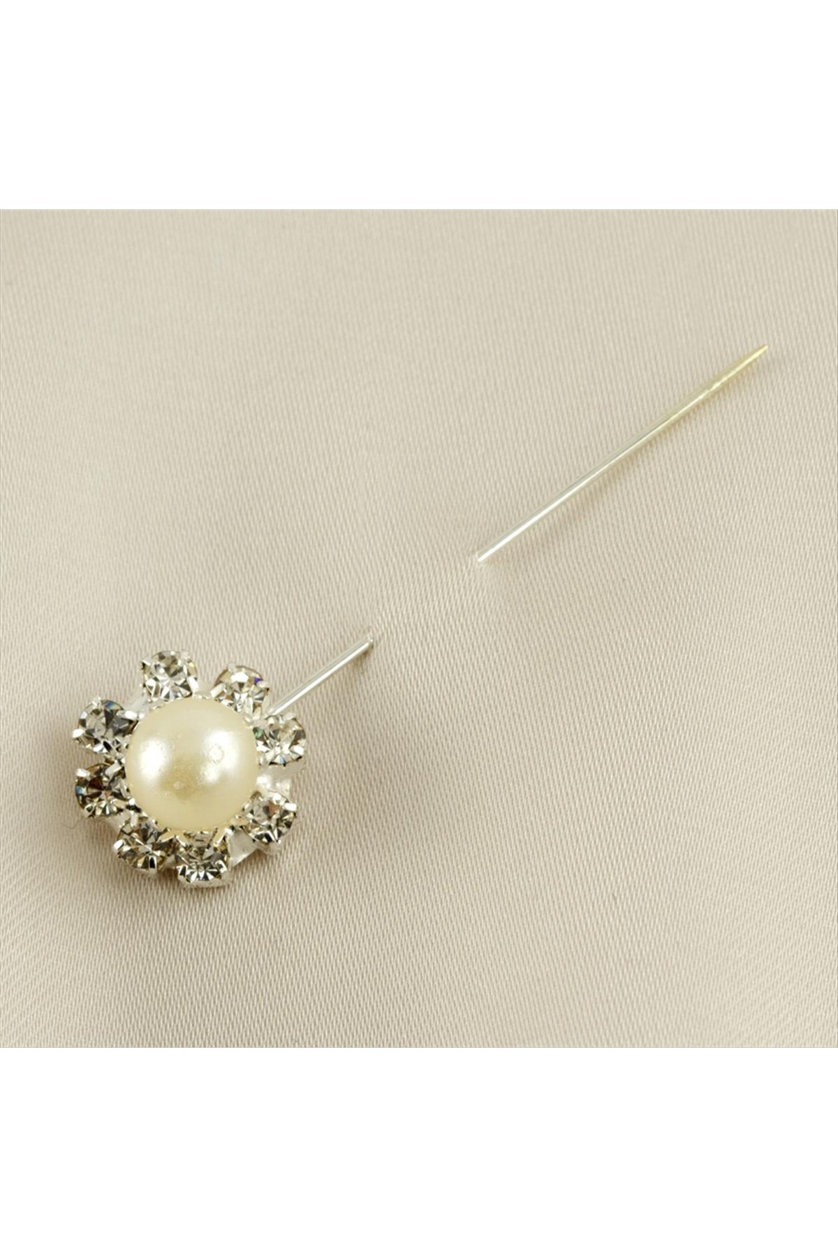 İnci Taşlı Eşarp İğnesi