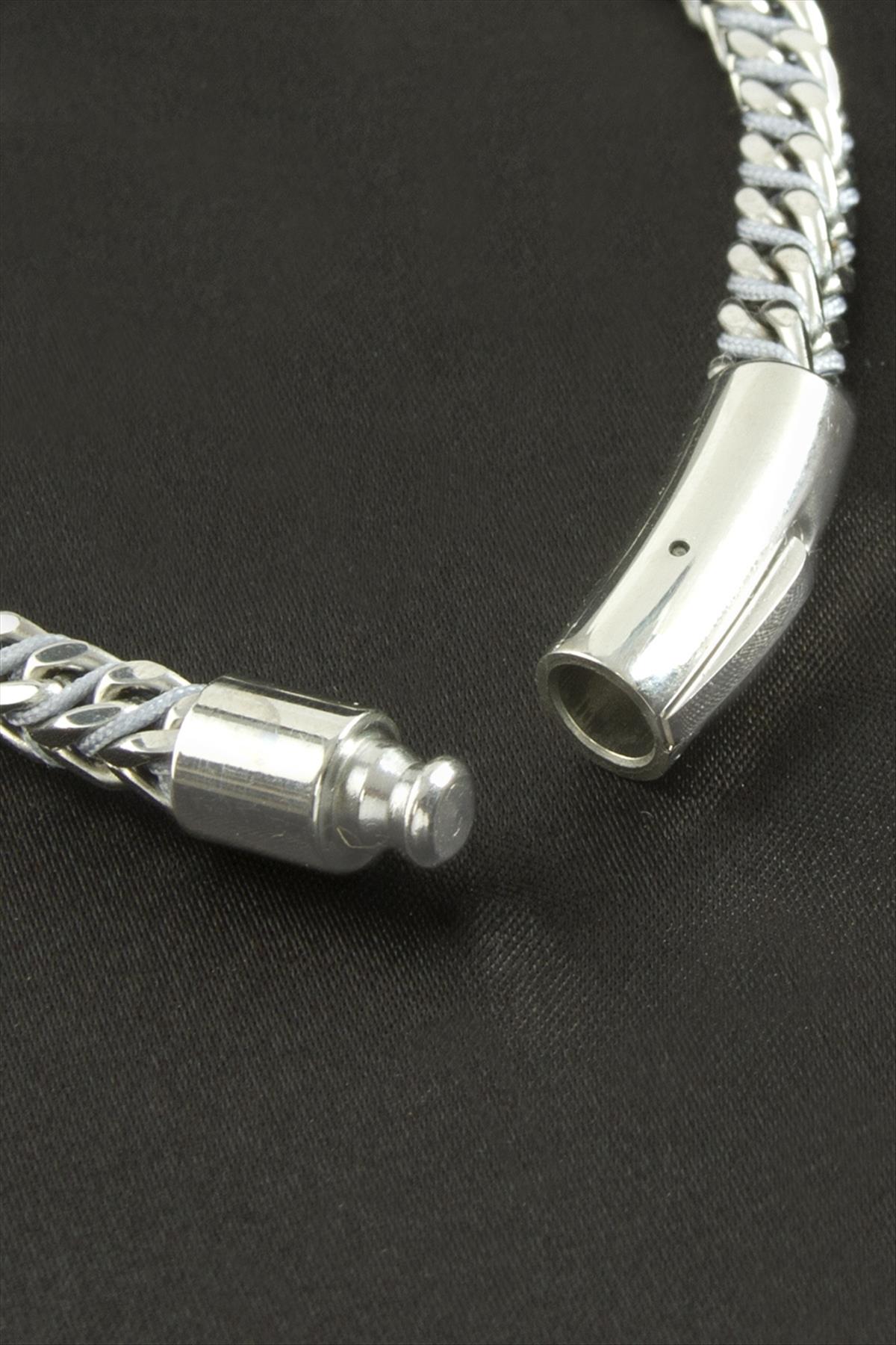 İp Örgülü Zincir Lüks Çelik Bileklik