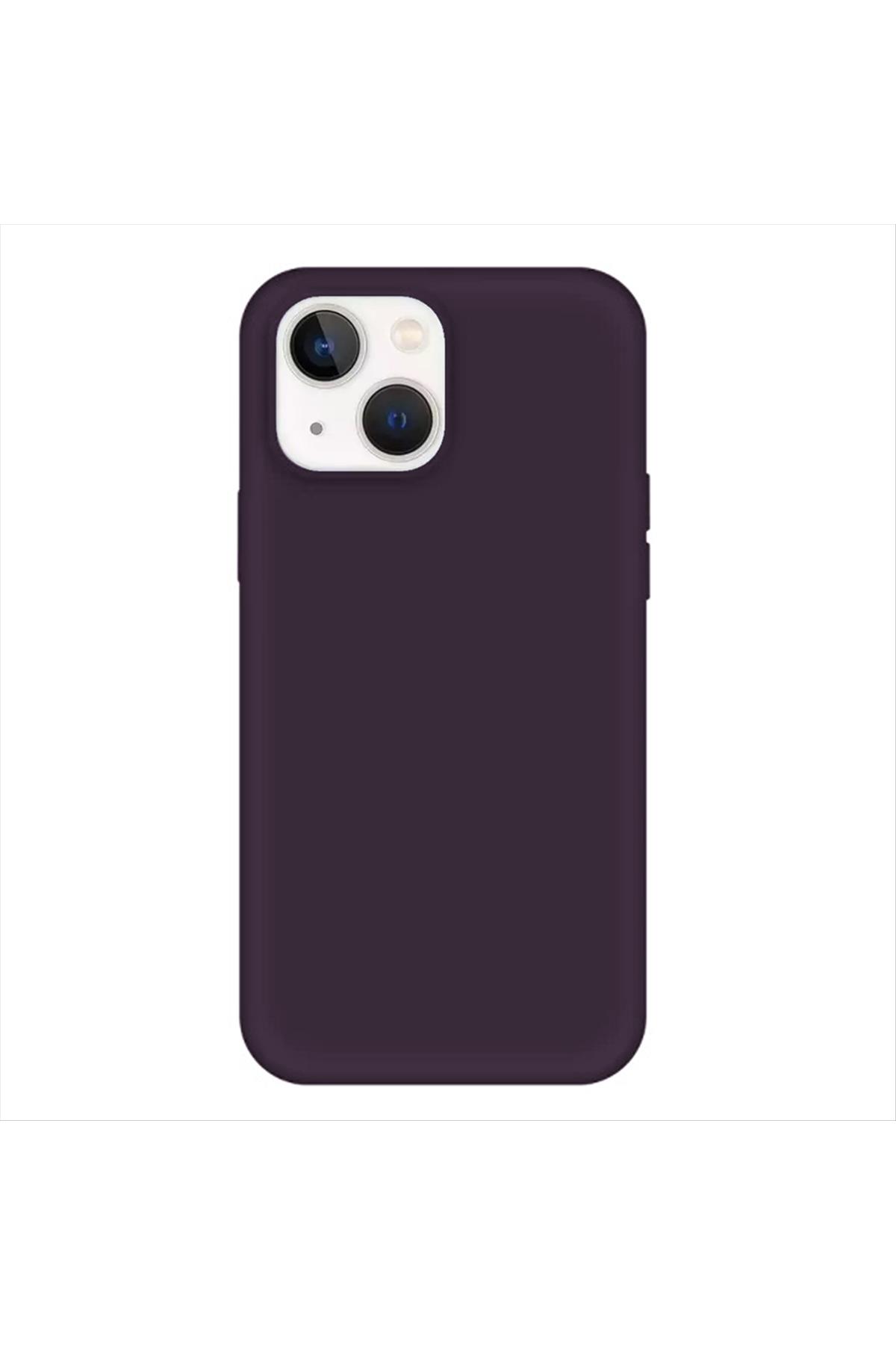 iPhone 14 Kadife Kaplı Lüx Lansman Silikon Kılıf