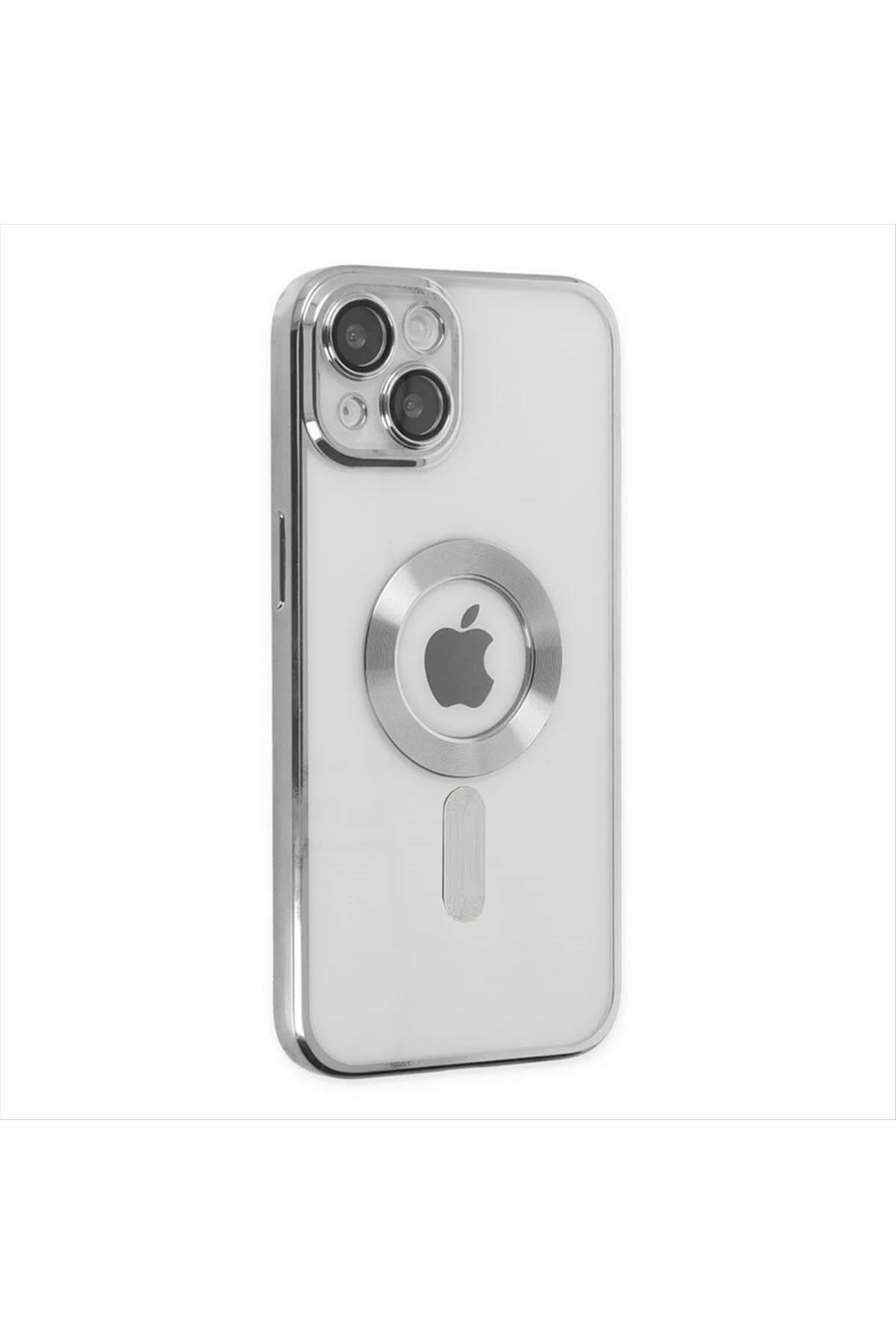 iPhone 14 Plus Lüx Magsaff Lazer Silikon Kılıf (Kamera Korumalı)