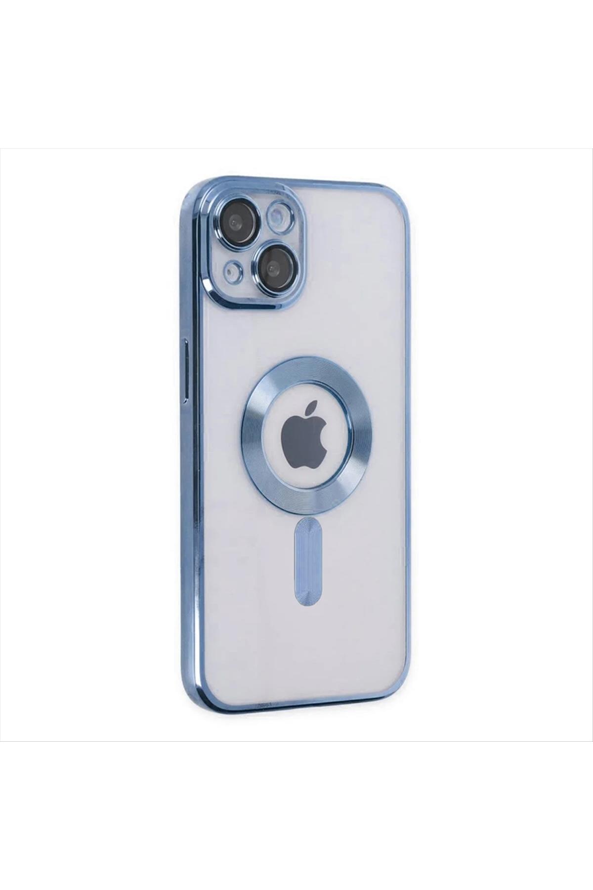 iPhone 14 Plus Lüx Magsaff Lazer Silikon Kılıf (Kamera Korumalı)