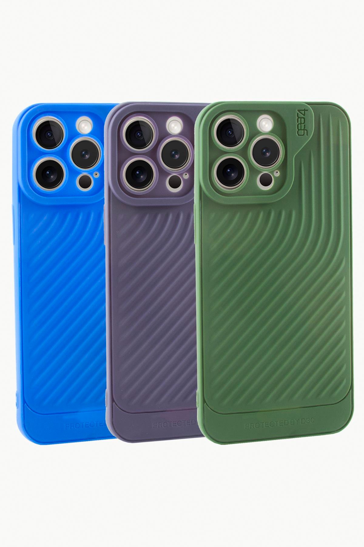 iPhone 15 Pro Max Çizgili Lüx Gear Silikon Kılıf