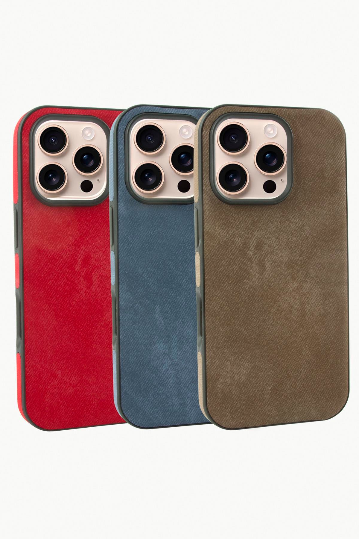 iPhone 16 Pro Nubuk Lüx Velvet Silikon Kılıf