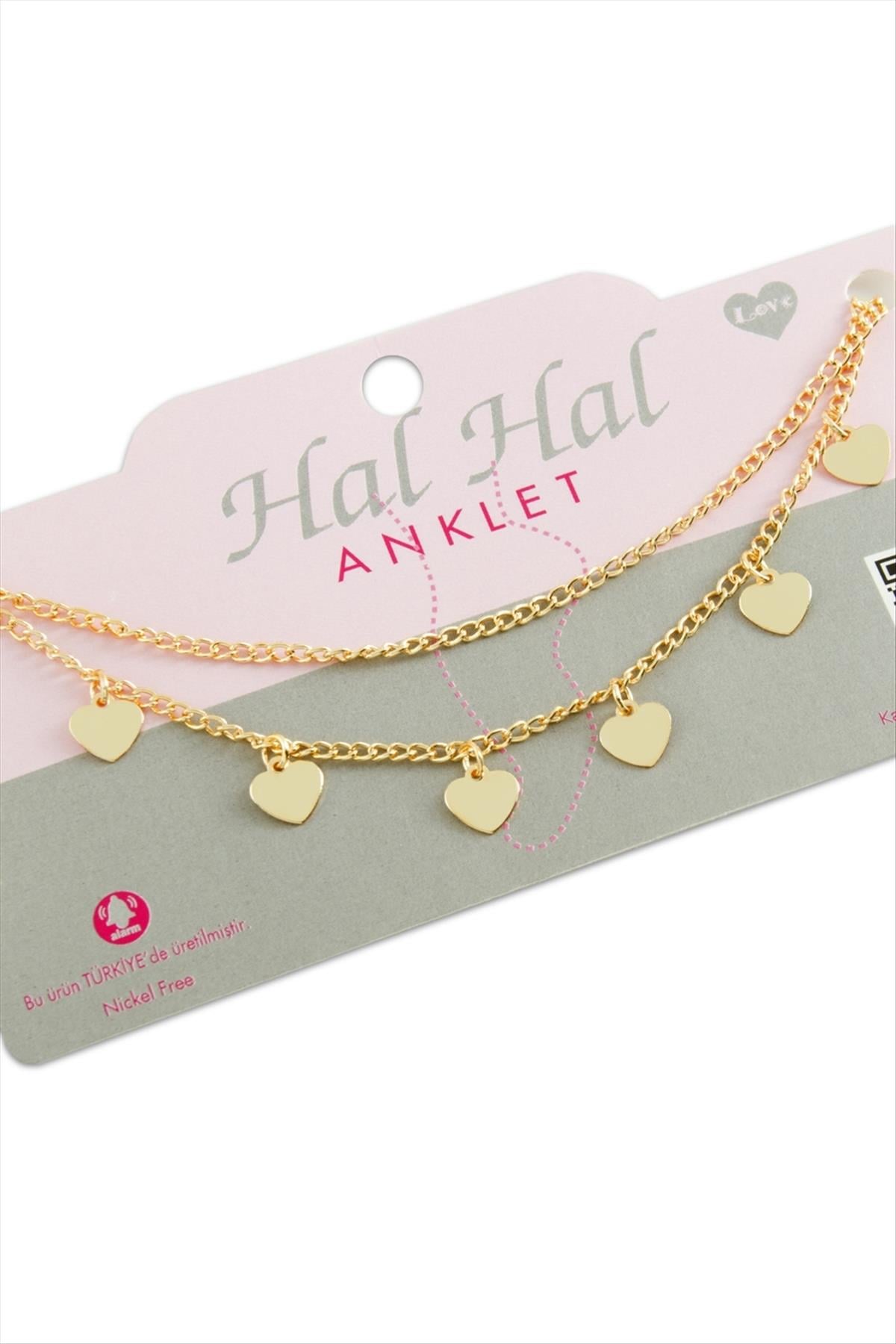 Kalp Çift Zincirli Halhal
