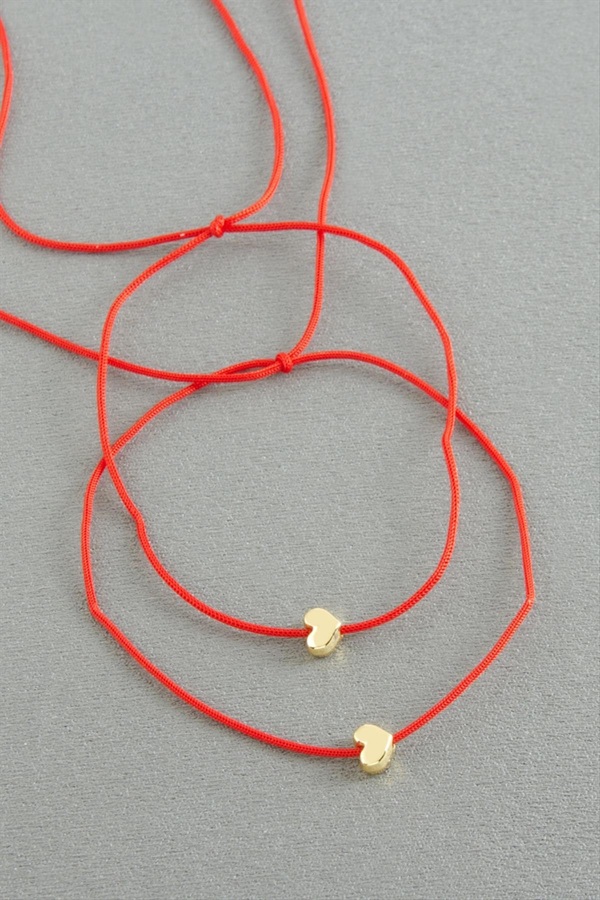 Kalp İp Bileklik 2 Adet