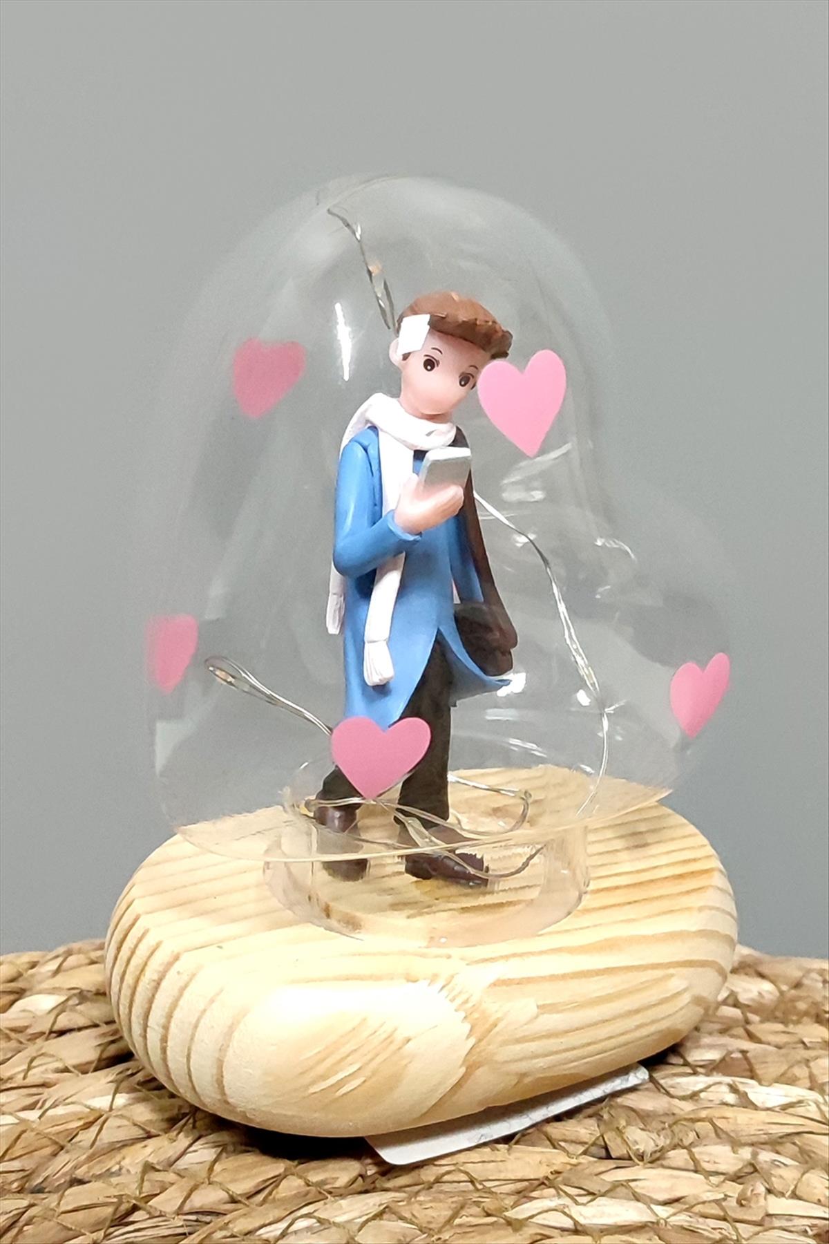 Kalp Işıklı Led Fanus