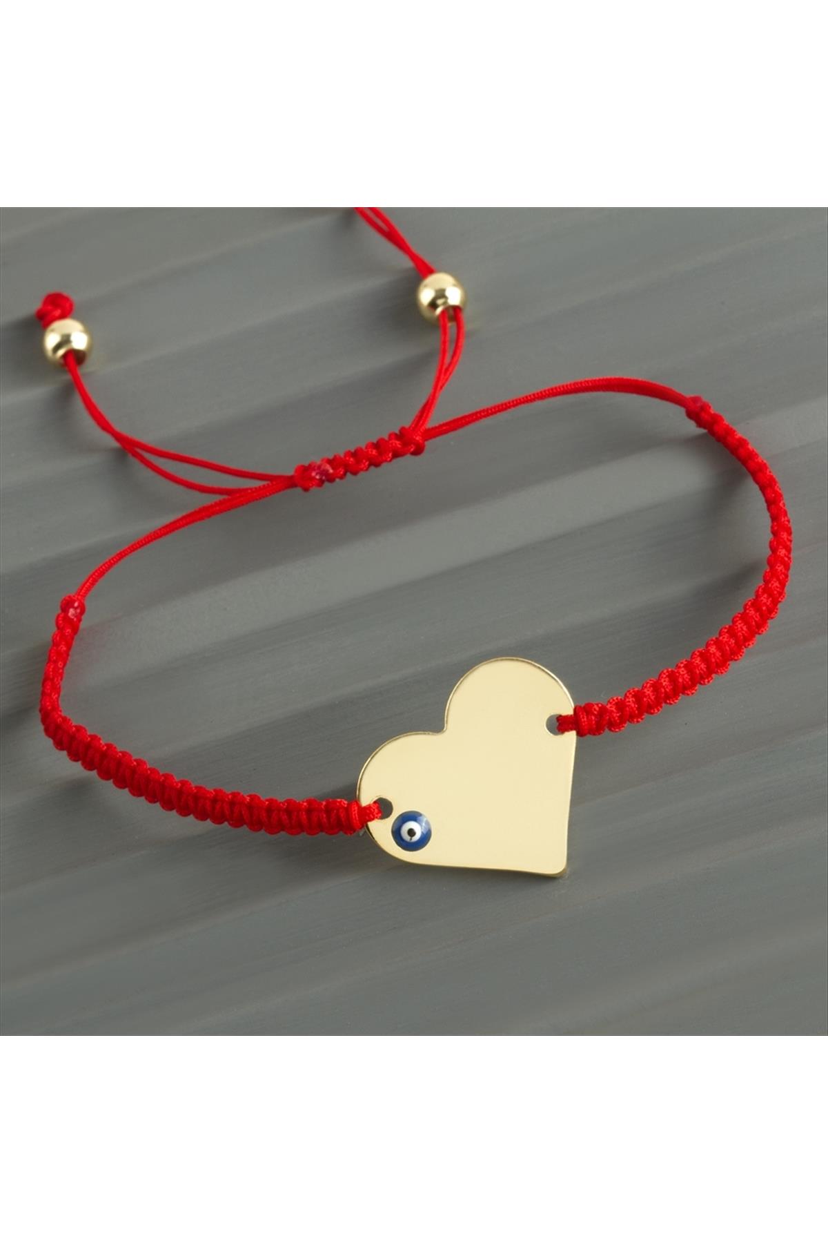 Kalp İsim Yazılabilir Boş Plaka Örgülü Bileklik