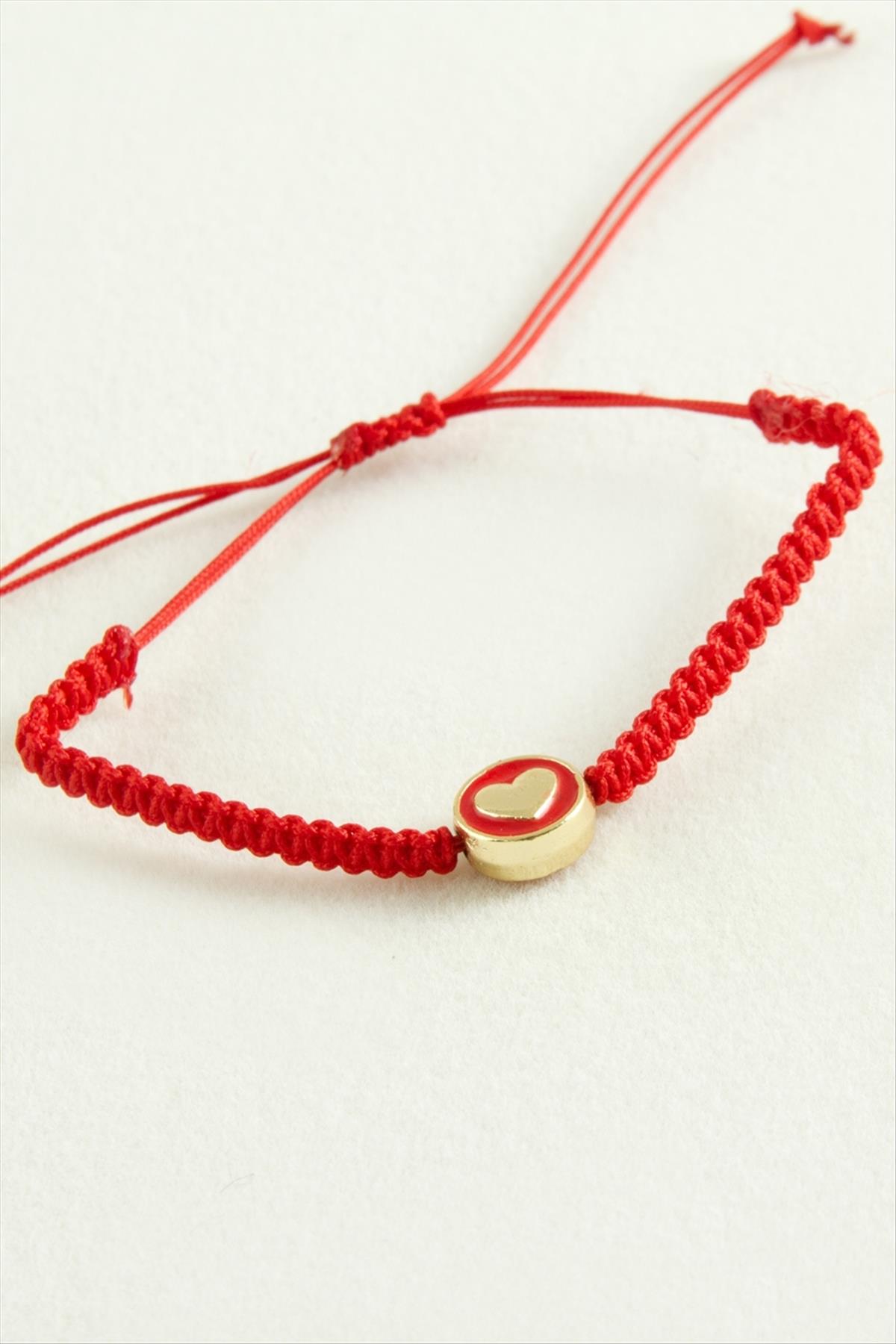 Kalp Makrome İp Bileklik