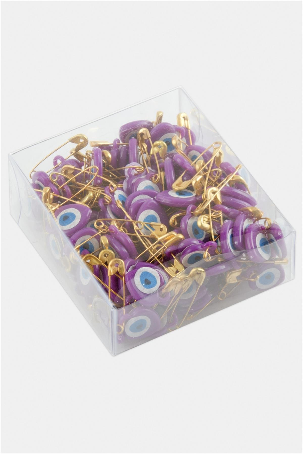 Kalp Nazar Boncuklu Çengel İğne 100 Adet