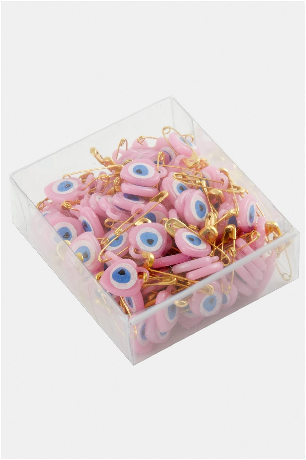 Kalp Nazar Boncuklu Çengel İğne 100 Adet