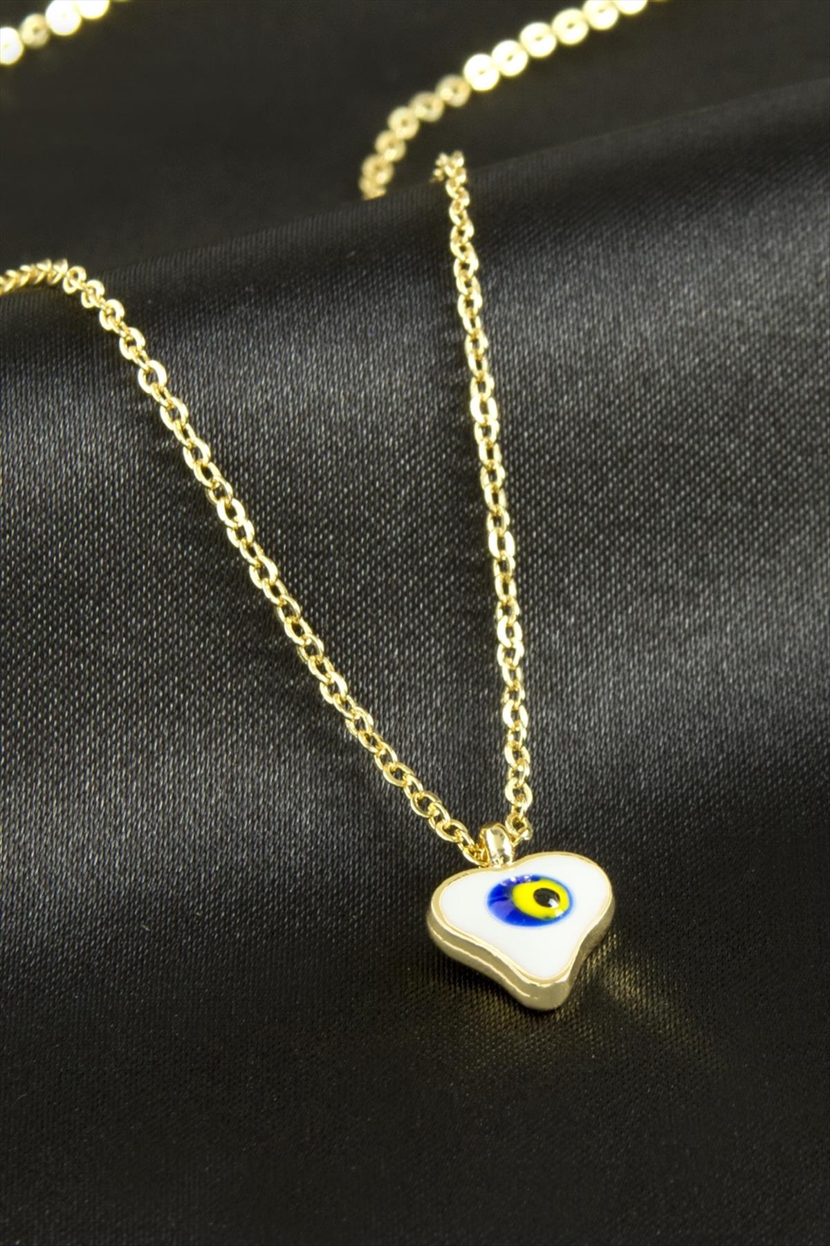 Kalp Nazar Mineli Kolye