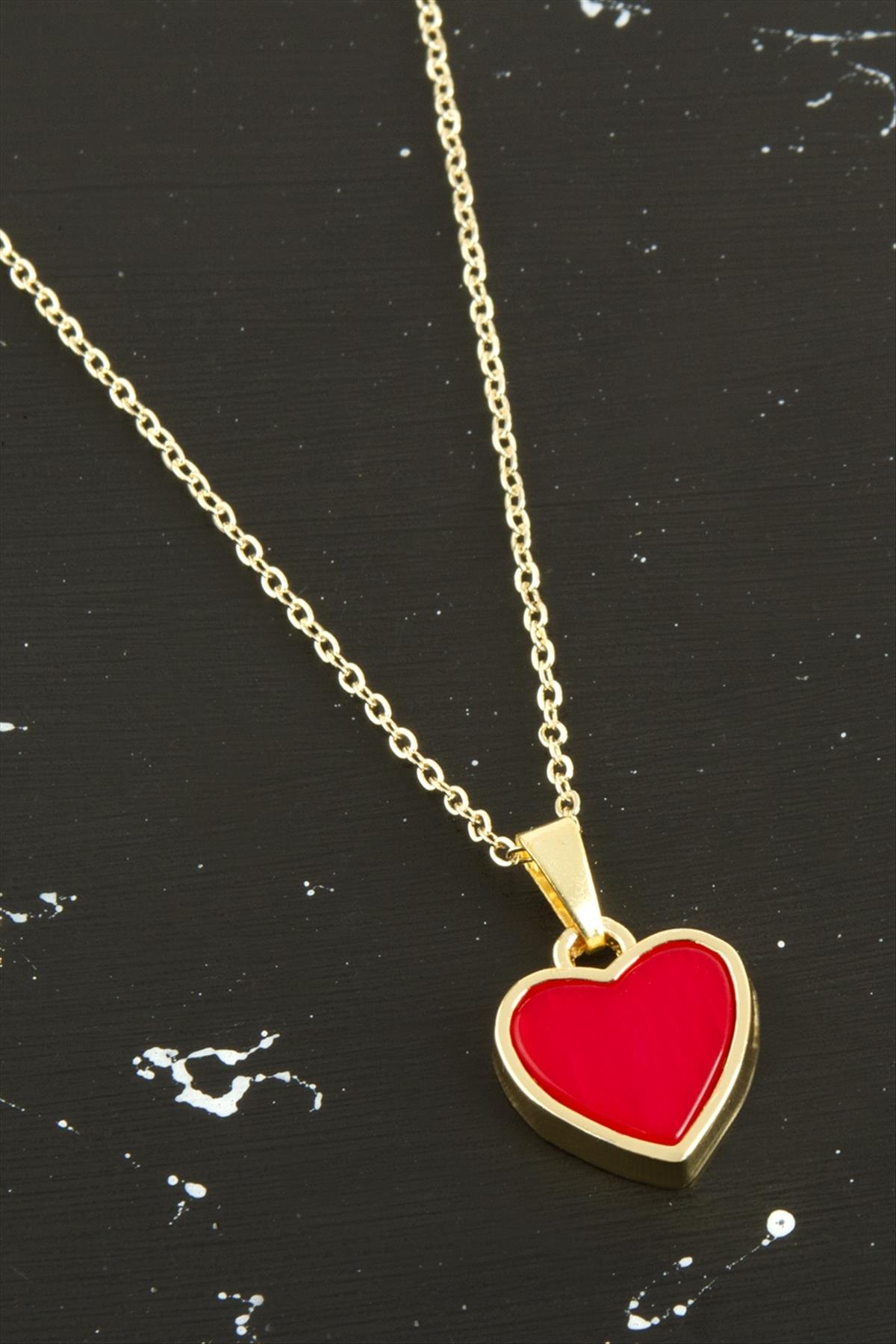 Kalp Polyester Kolye