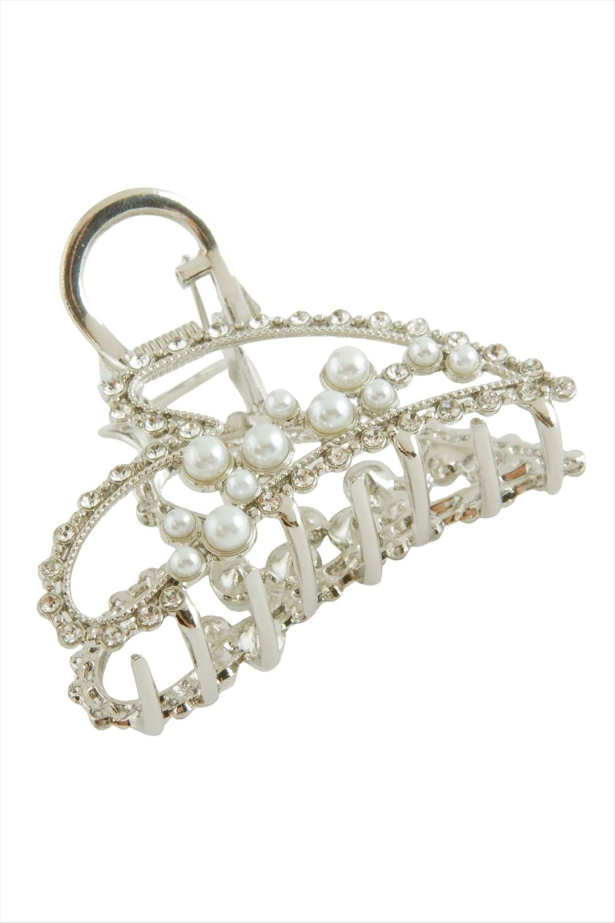 Kalp Taşlı Metal Mandal Toka 6 cm